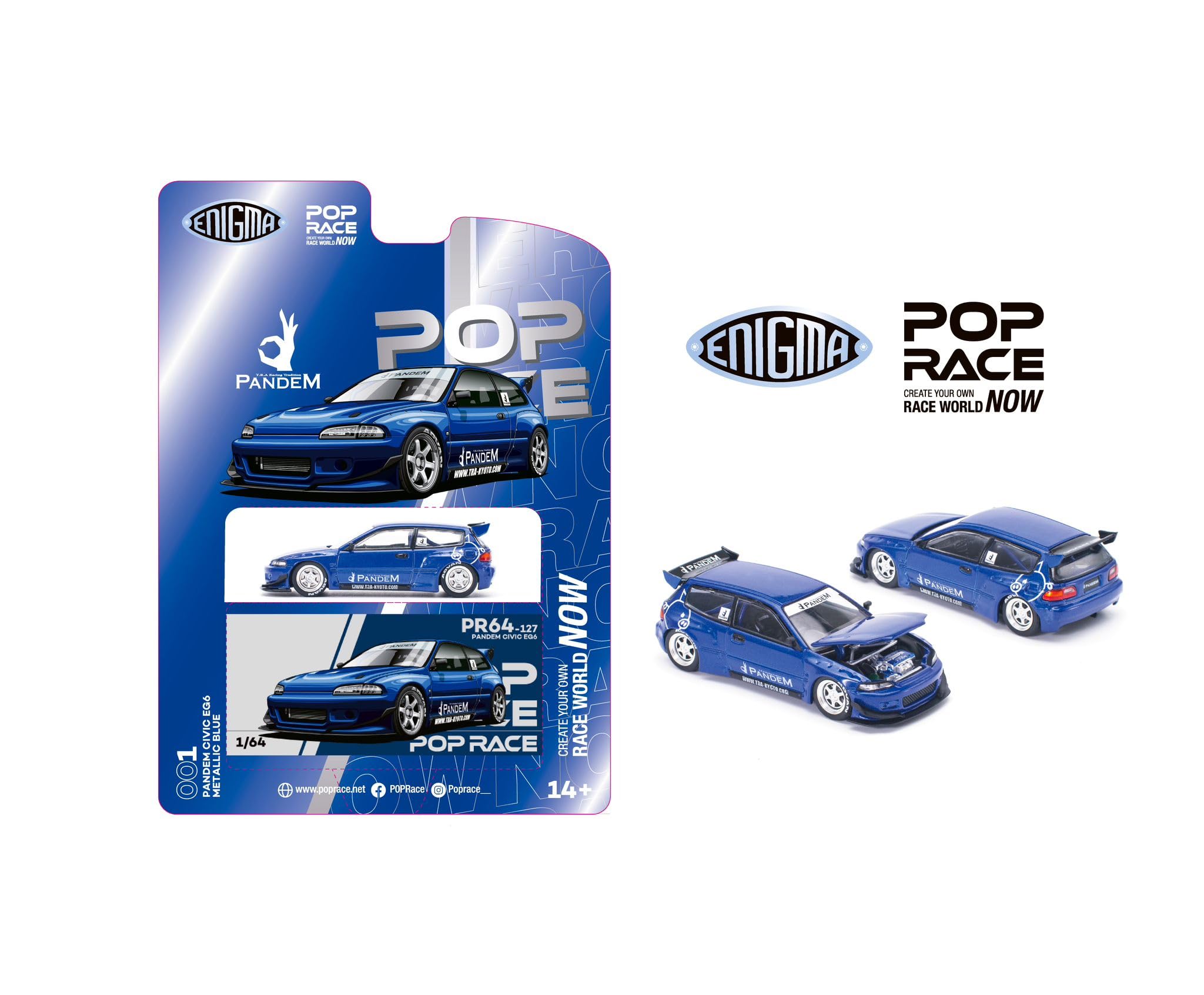 Amazon | POP RACE x Enigma 1/64 Pandem Civic EG6 v1.5 Metallic